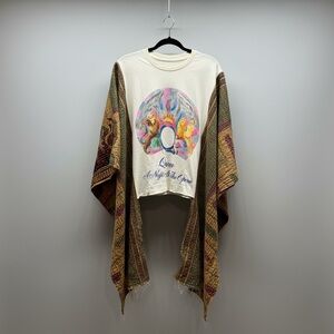 QUEEN NIGHT AT THE OPERA  T Poncho Kantha Handmade One Of a Kind Upcycled Boho